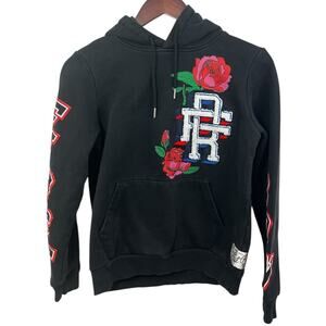 First Row Sweatshirt Hoodie Black Small Multicolor y2k Whimsygoth Streetwear
